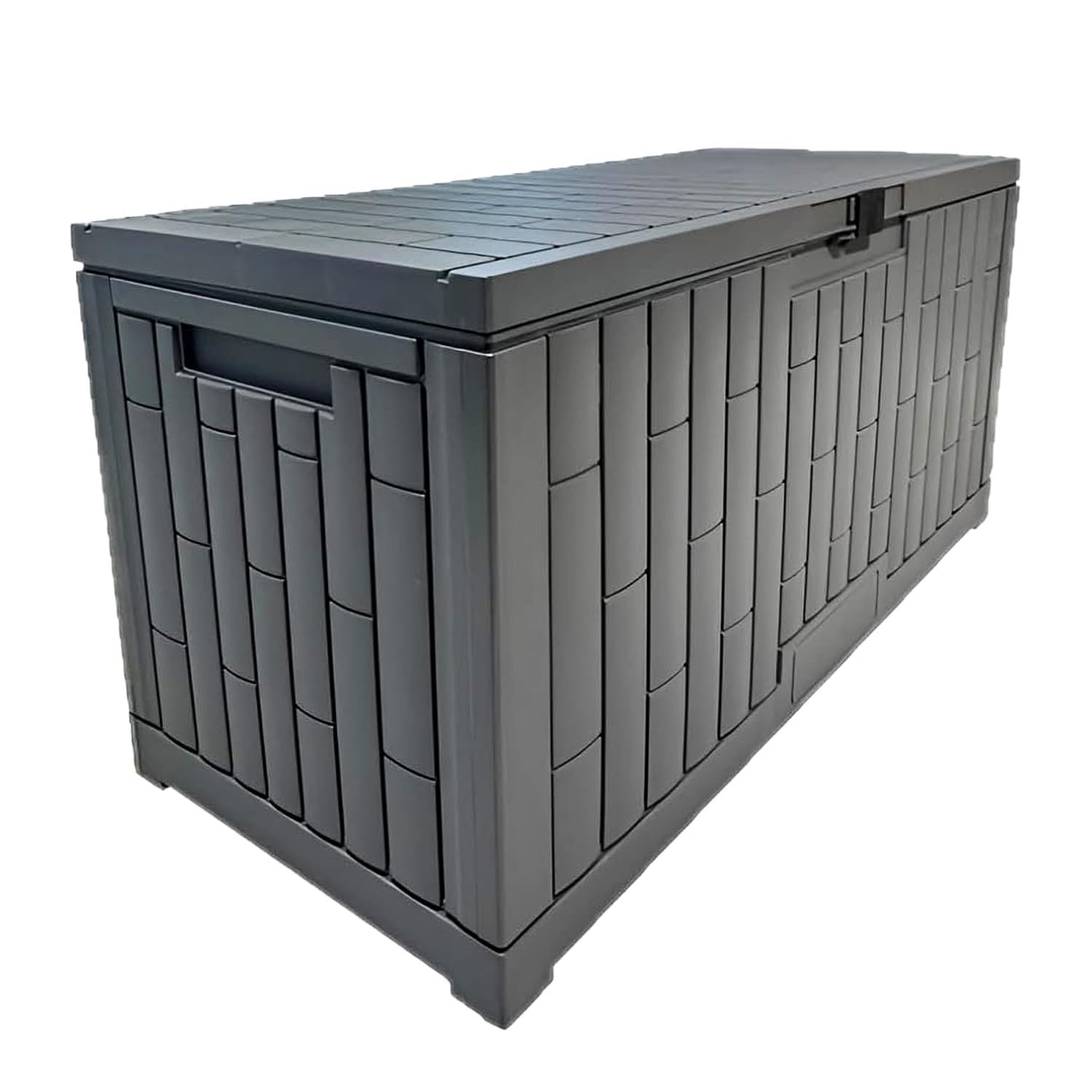 Contenitore portaoggetti da esterno con blocco di sicurezza, organizer per attrezzi in resina resistente, supporto antiscivolo, installazione rapida per giardino e patio, salvaspazio multifunzionale