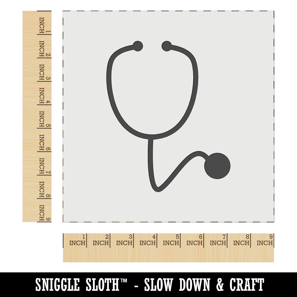 Stethoscope Medical Doctor Nurse Wall Cookie DIY Craft Reusable Stencil - 9.0 Inch