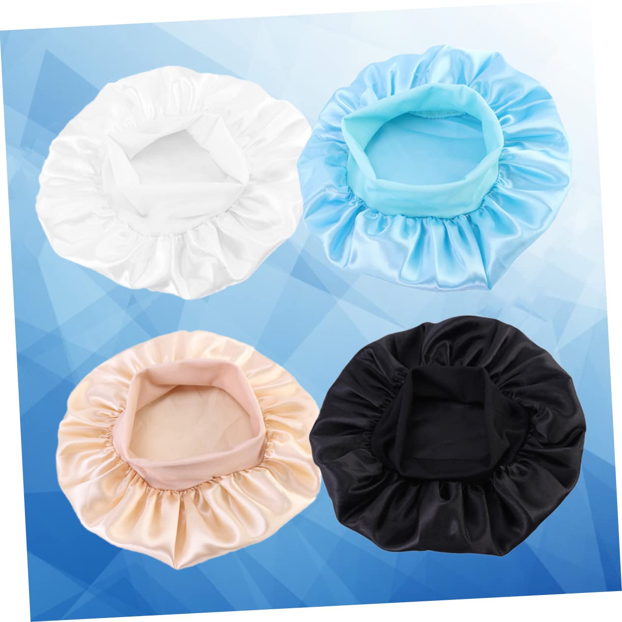 Housoutil 8piezas Gorro Elástico Cuidado Del Cabello Redondos De Color Gorro De Noche Cómodo y Transpirable Para Khaki