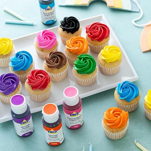 Miniatura 8 de ENCO Juego de 9 geles colorantes básicos para alimentos, 1.41 oz cada uno (1.41 oz) concentrado, vegano, incluye guía de mezcla de colores