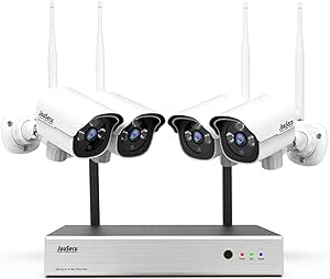 1080P Security Camera System Wireless, Plug and Play 8CH Video Surveillance NVR Kit with 4pcs HD Bullet IP Camera for Home/Store/Office, Night Vision Waterproof, No Hard Drive asin的图片