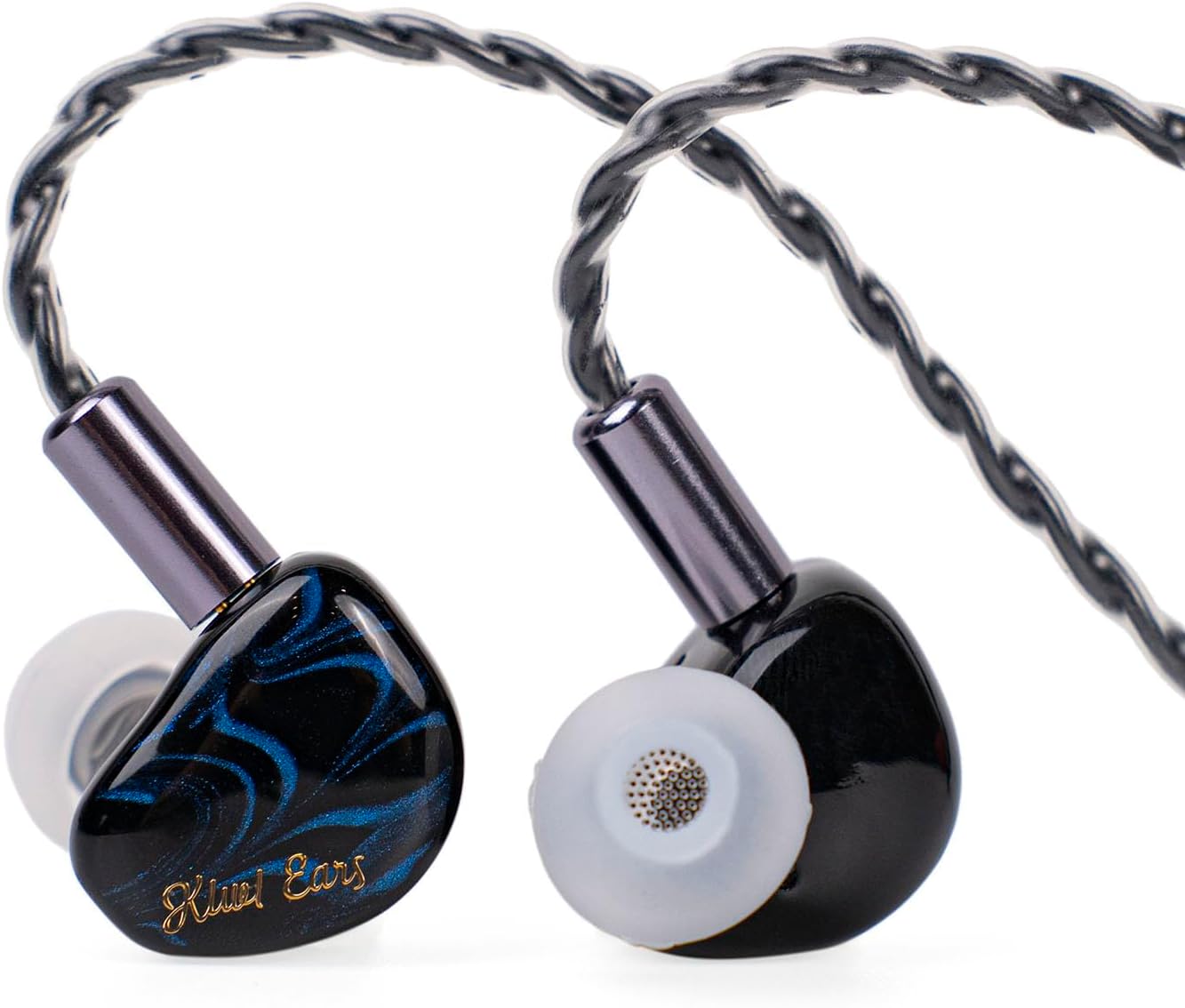Kiwi Ears Cadenza 10mm Beryllium Dynamic Driver IEM 3D Printed with Detachable Interchangeable Plug 0.78 2pin 3.5mm IEM Cable for Musician Audiophile (Blue)