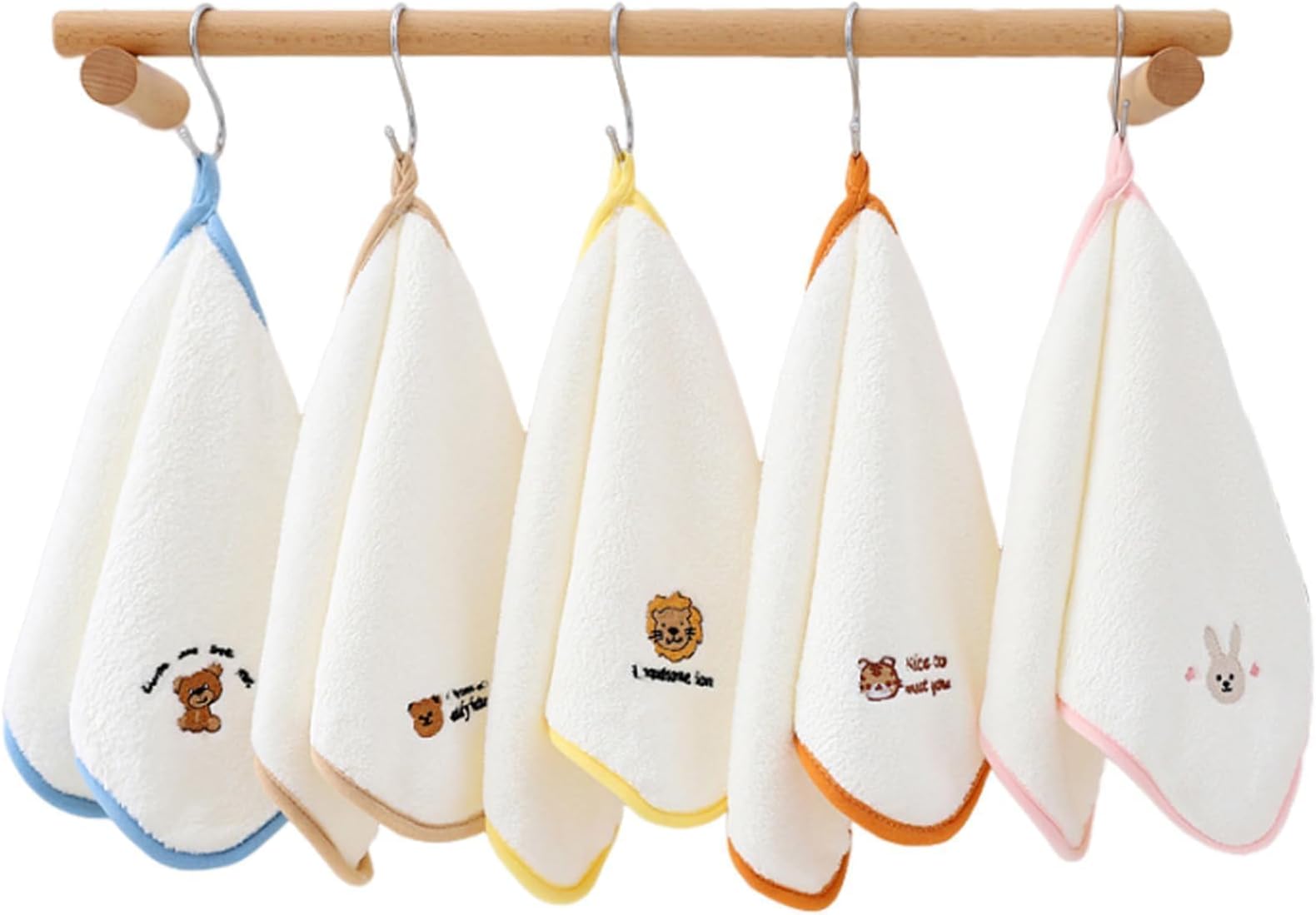 Baby Face Flannels, 5Pcs Soft Wash Towels for Toddlers, Quick Dry Reusable Body Cloths, Must-Have Kids Face Wash