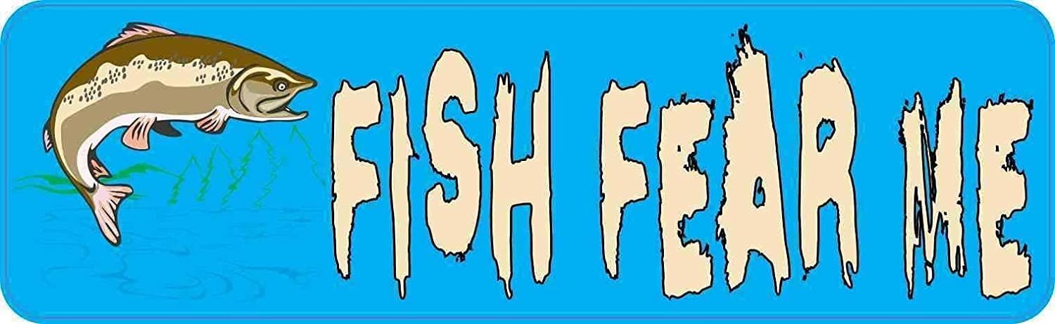 Fish Fear Me Vintage Road Street Metal Tin Sign Vintage Metal Sign Plaque Metal Fun Tin Sign Entrance Decoration Gallery Wall Sign 16x4 Inch