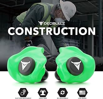 Decibullz - Custom Molded Earplugs, 31dB Highest NRR, Comfortable Hearing Protection for Shooting, Travel, Swimming, Work and Concerts (Green)