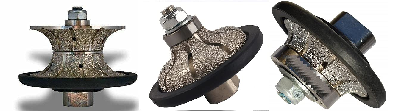 Diamond 3/8" Radius Bullnose Full Bullnose 3/4" Ogee Bullnose Shaping Profile Grinding Wheel Router Bit Granite Marble Artificial Stone Concrete countertop Tile Edge Treatment