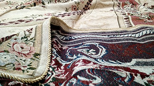 Tache 3 Pc Floral Chenille Woven Medallion Orange Desert Oasis Bedspread Quilt Set, Twin #TOP5