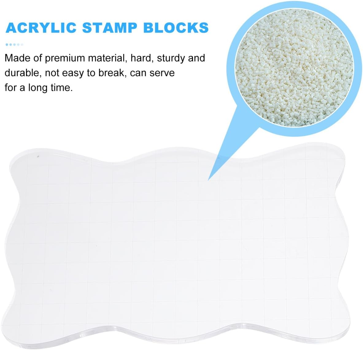 5Pcs DIY Acrylic Stamp Blocks Set Seal Handles for Scrapbooking and Crafting, Sizes (2.5X2.5 to 10X16Cm) for Handmade Stamping Projects