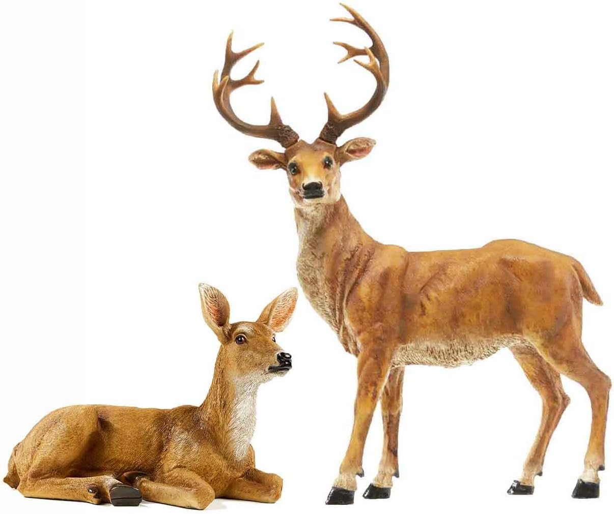 XTAPAN Resin Doe & Standing Deer Statue Height Deer Animals