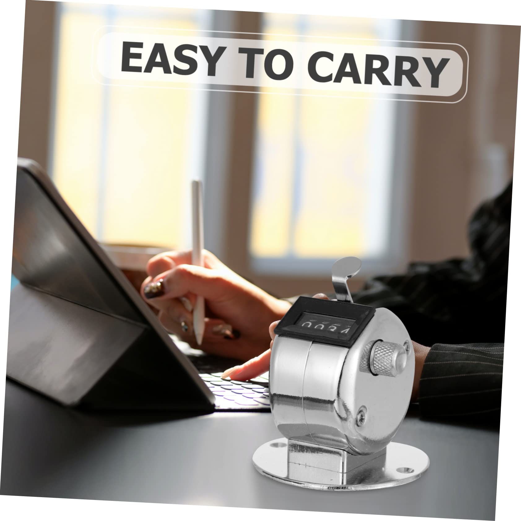 Yardwe Manual Counter Tally Clicker Flat Base Metal Construction No Power Required