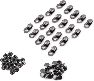 Boot Lace Hooks,20Set Alloy Boot Lace Hooks Lace Fittings with Rivets Shoes Repair Buckle for Camp Hike Climbing Repair Leather Boot (Tape wrap)