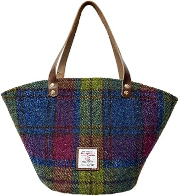 TAILORMAP Harris Tweed Handbag Women Niche Bucket Bag Versatile Hand Bag Fan-shaped Small Tote Bag