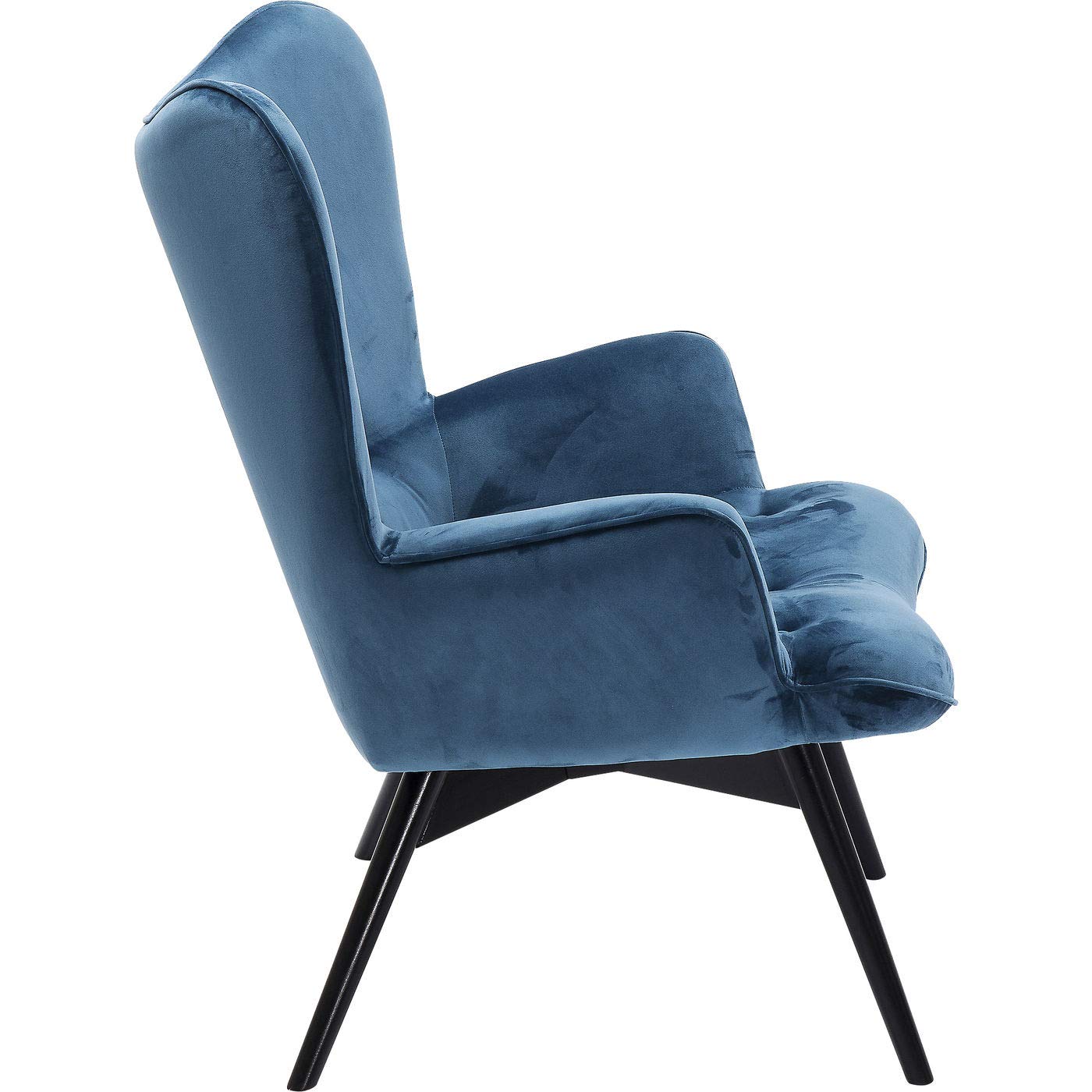 Kare Design Sessel Black Vicky, Petrol, Sessel, Polstersessel, Samtoptik, Buchenholz Beine, 94x73x83 cm (H/B/T)