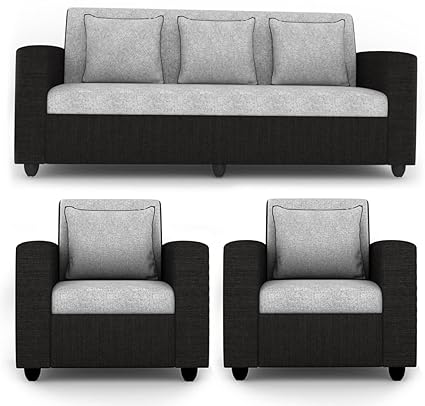 Wood Harmain Furnitures 5 Seater Sofa Set (3+1+1 Sofa Set) (Grey), 5- to 6-Person Sofa