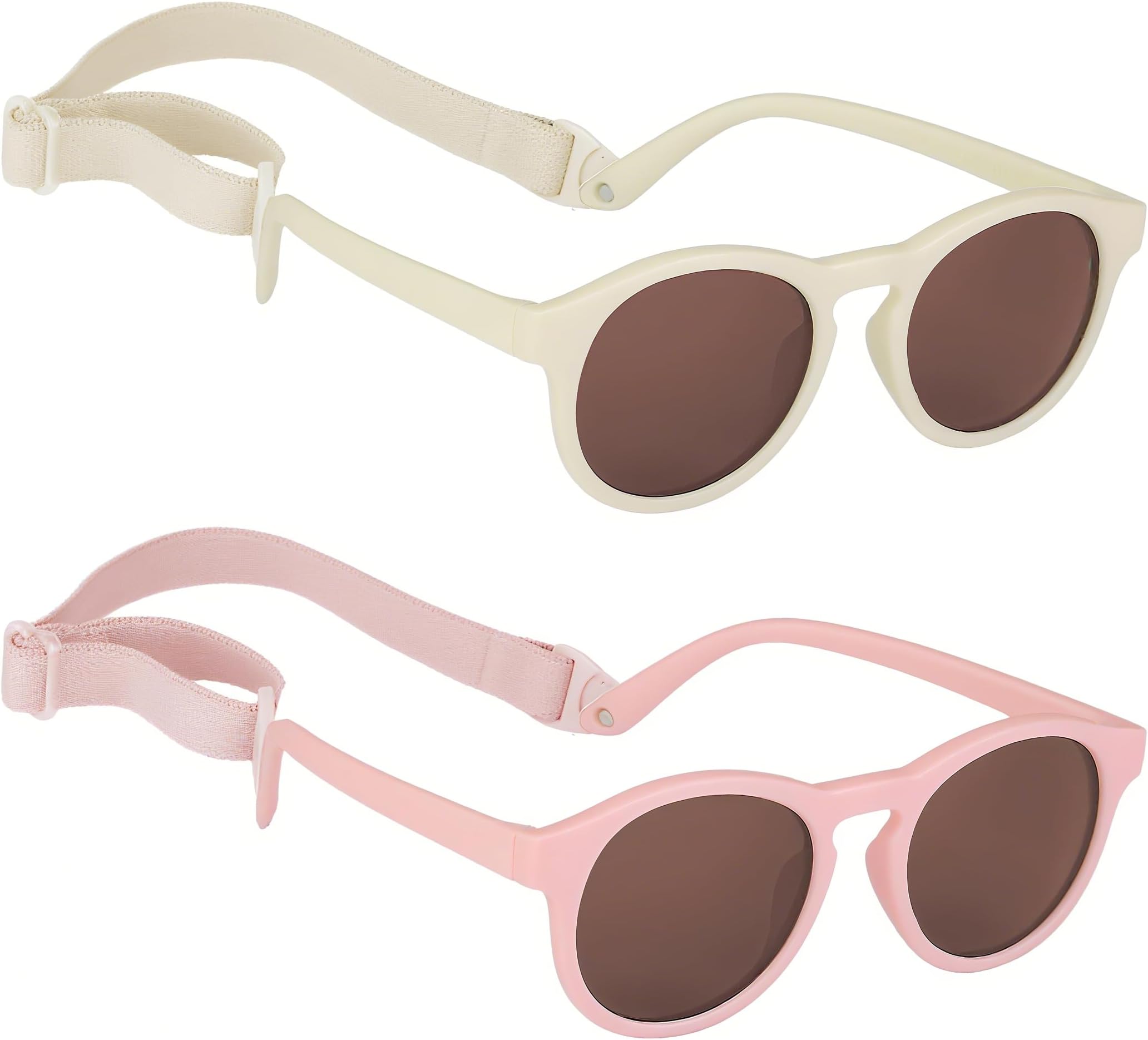 2 Pack Toddler Sunglasses Polarized with Strap for 0-24 Months/2-4 Years Kids, Girls Boys Baby Glasses UV Protection