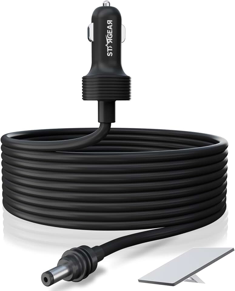 Mini cabo Starlink 12 V 5 m, mini acessórios Starlink 16AWG isqueiro para cabo CC, cabo Starlink 12 V-48 V carregador de carro (5 m)