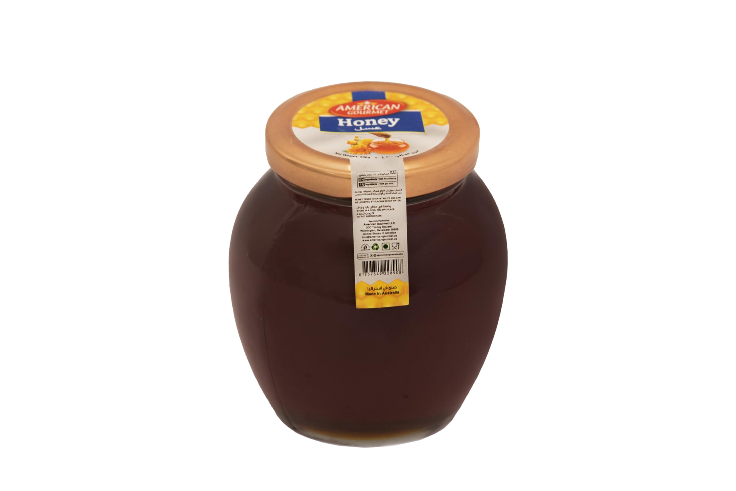 American Gourmet Honey (500g) - Premium, Pure Australian Honey, Perfect for Sweetening Tea, Baking, or Drizzling on Your Favorite Foods. Enjoy Naturally!