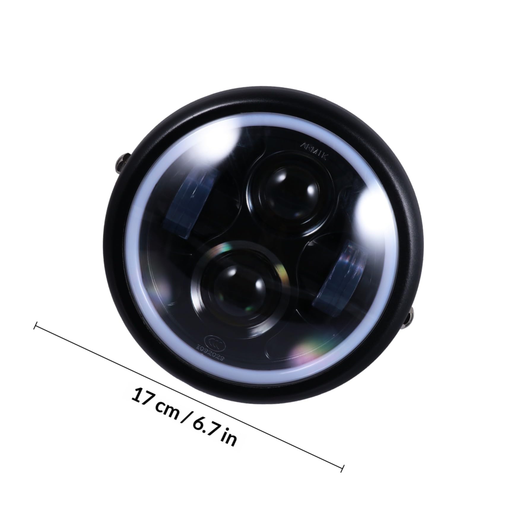 Faro Anteriore LED Retrò per Motociclette 35w 12v in Acciaio Inossidabile e Vetro, Luce per Guida Notturna e Condizioni Meteorologiche Avverse
