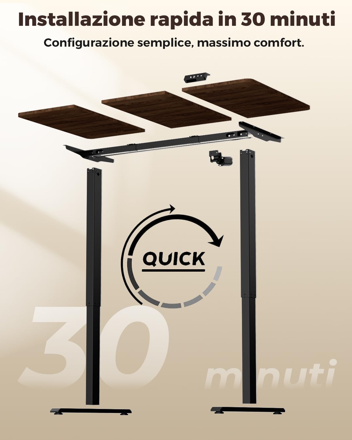 Scrivania Regolabile in Altezza Elettrica, 120 x 60cm, Scrivania Elettrica Tavolo con 2 Memorie di Altezza, Facile da Assemblare, Scrivania Regolabile in Altezza per Casa e Ufficio