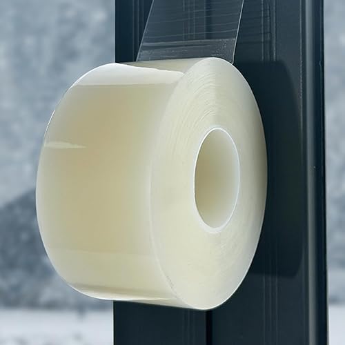 Birllaid Cinta de sellado transparente para ventanas, 2 pulgadas x 55 yardas, cinta de sellado de aislamiento de CA para ventanas, sin residuos,