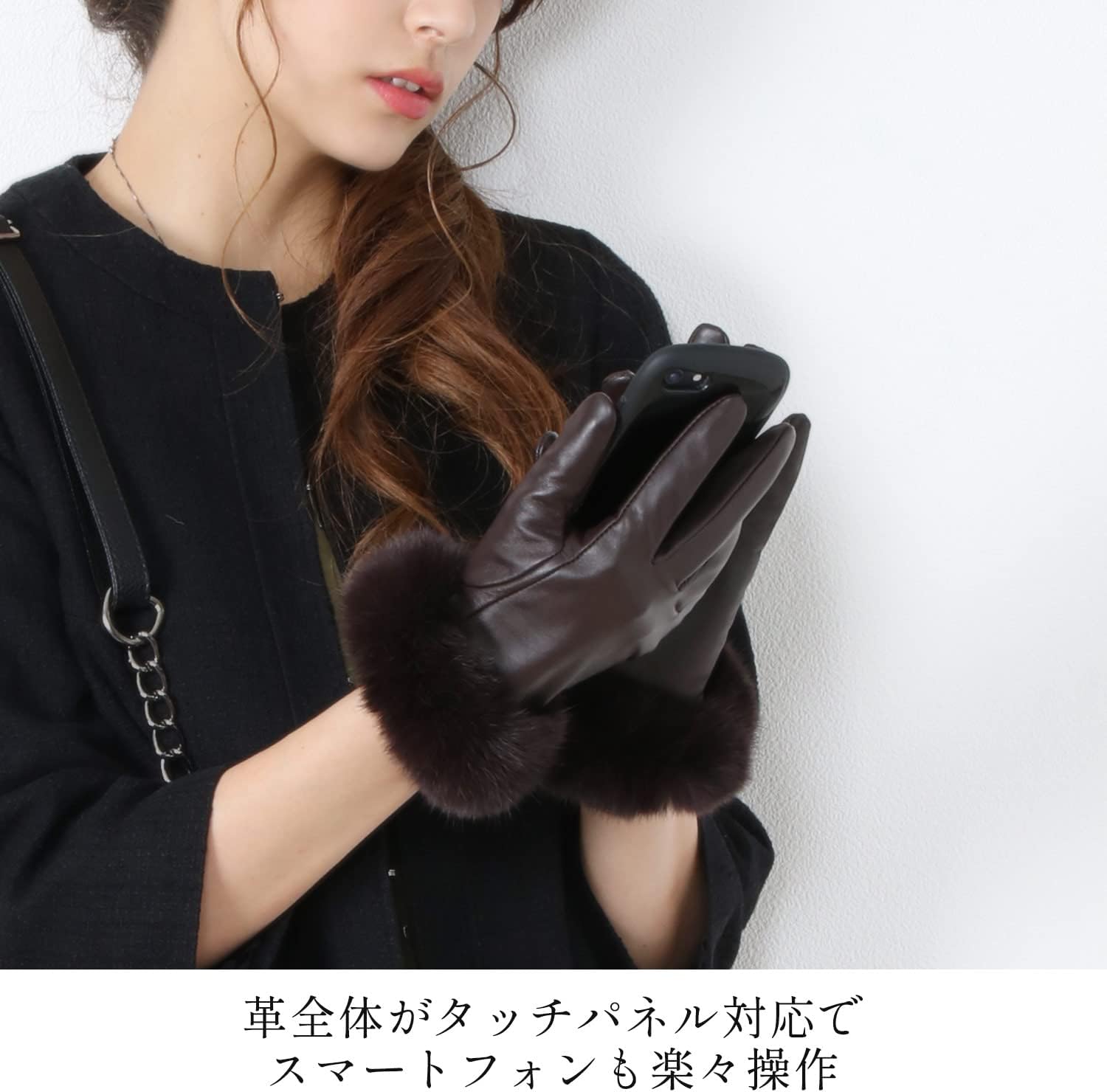 [三京商会] 手袋 レディース 革手袋 レザー 皮 冬 バイク スマホ対応