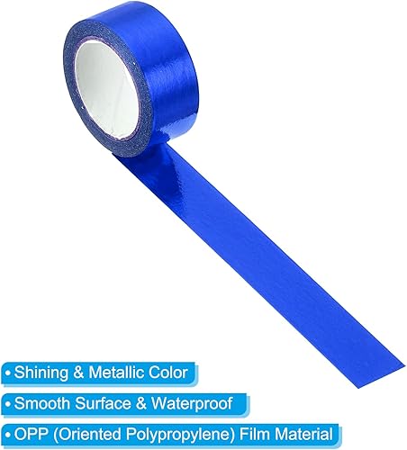 Miniatura 3 de PATIKIL Cinta Washi metálica de 0.591 in x 16.4 ft, paquete de 6 cintas adhesivas de papel de arte con purpurina para espejo, autoadhesivas, para