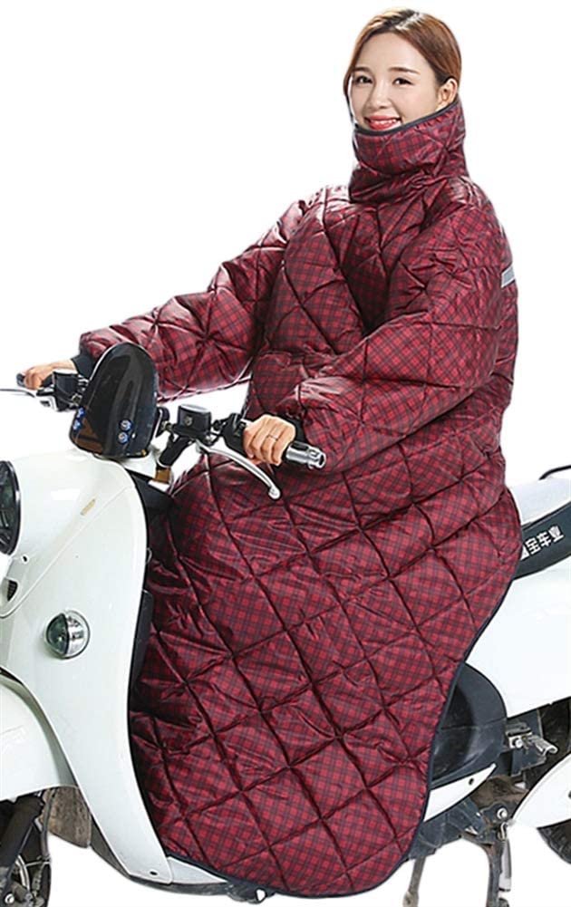 Scooter Antivento Parabrezza Gamba Grembiule Ispessito Scooter Coprigambe Plaid Vino Rosso L