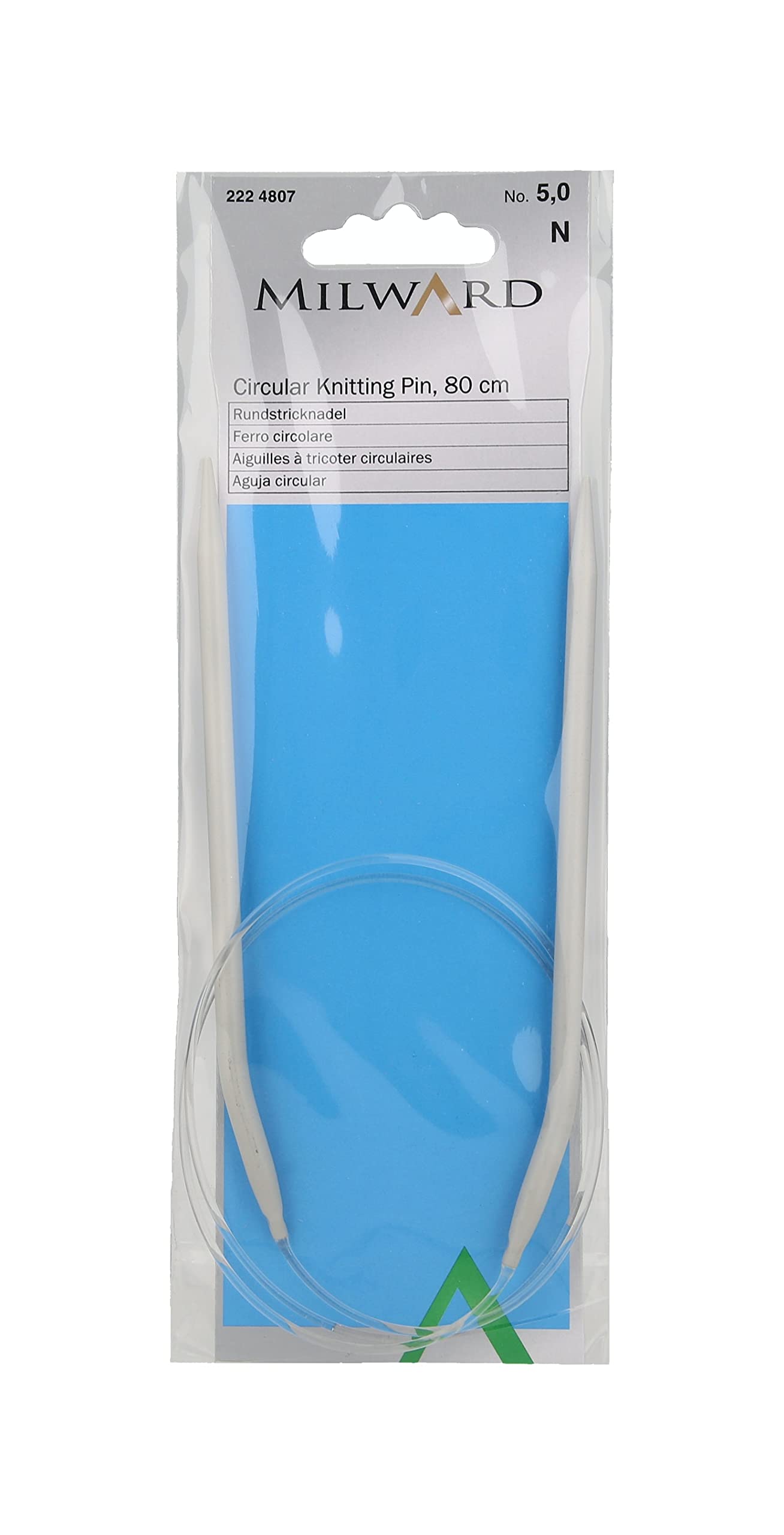 Fixed Circular Knitting Needles, 80cm, 5.0mm