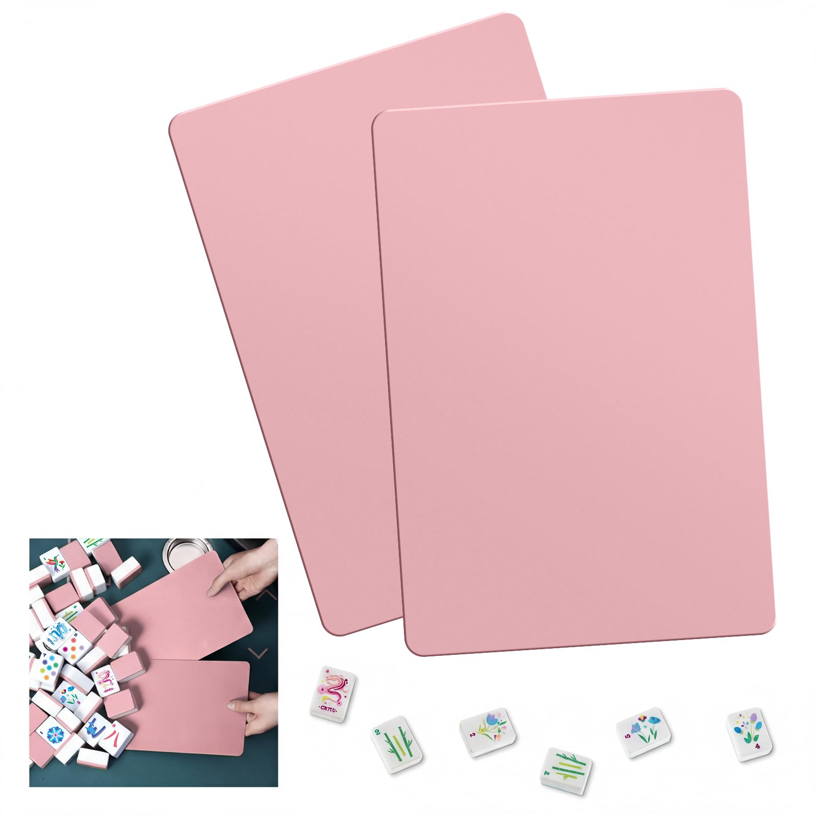 Seenelling 2 Pcs Mahjong Tile Shuffler Plastic Paddles,Pink