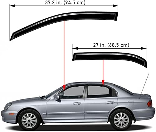 Miniatura 2 de Lightronic WV94206 - Viseras laterales de montaje exterior, deflectores de ventilación, protectores de lluvia de humo, pantallas automáticas