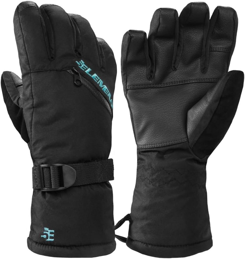 5th Element Stealth W Snow Ski, Snowboard and Winter Hiking Gloves with Stretch Waterproof Shell, Thinsulate Insulation for women, with Touchscreen Capabilities, Wrist Gaiter, and Sealed Zipper Pocket