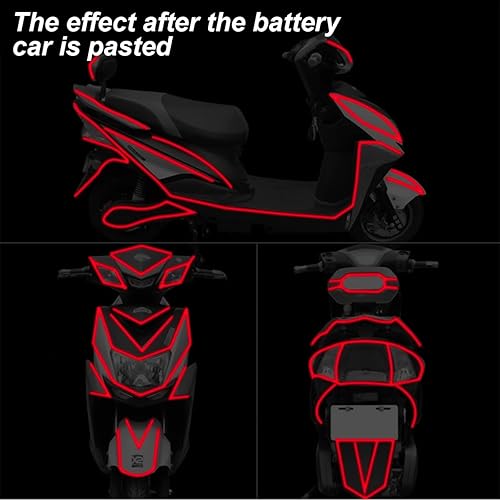 Miniatura 4 de Tiras reflectantes de automóvil de 0.4 x 197 pulgadas para llantas de carrocería, divertidas calcomanías de advertencia de seguridad, cinta