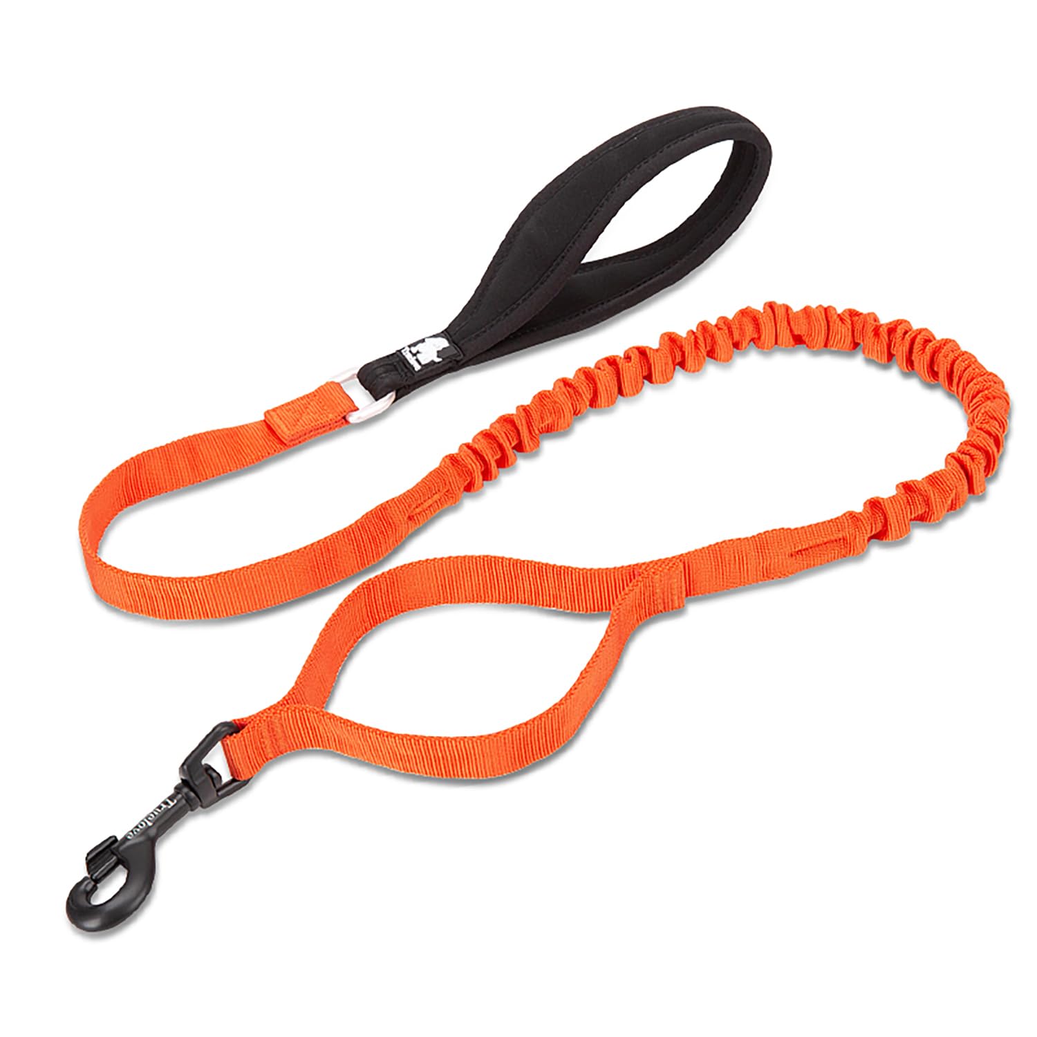 Truelove Dog Trainning Lead Elastic Nylon Leash, Soft and Comfortable Handle with Extra Traffic Control Handle and Durable Hook for Running and Walking(Orangeade,L)