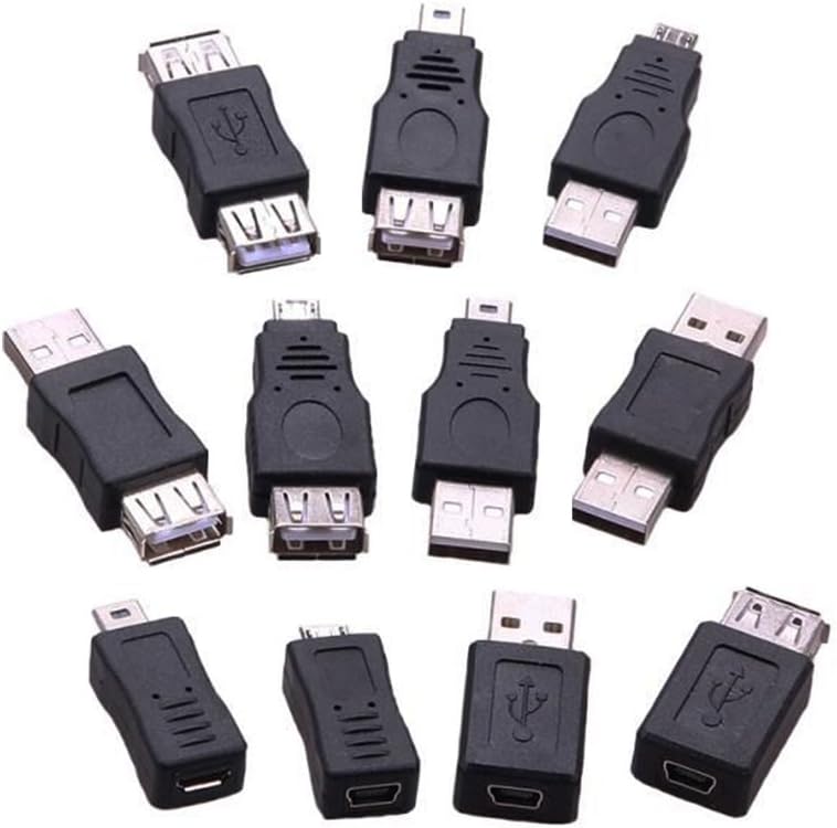 Eletry3c OTG 5 pin F/M Changer Adapter Converter USB Male to Female Micro Mini Plug for Computer Tablet pc Mobilephone(11 PCS)