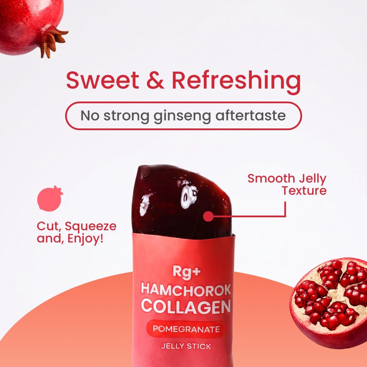 HAMCHOROKRg+ Anti-Aging Korean-Beauty Pomegranate Collagen Jelly 20g x60 Stick/ + Ginseng Concentrate + Vitamin C&E for Immune Support, Skin, Hair, Nail & Joint(60) — Amazon image 5