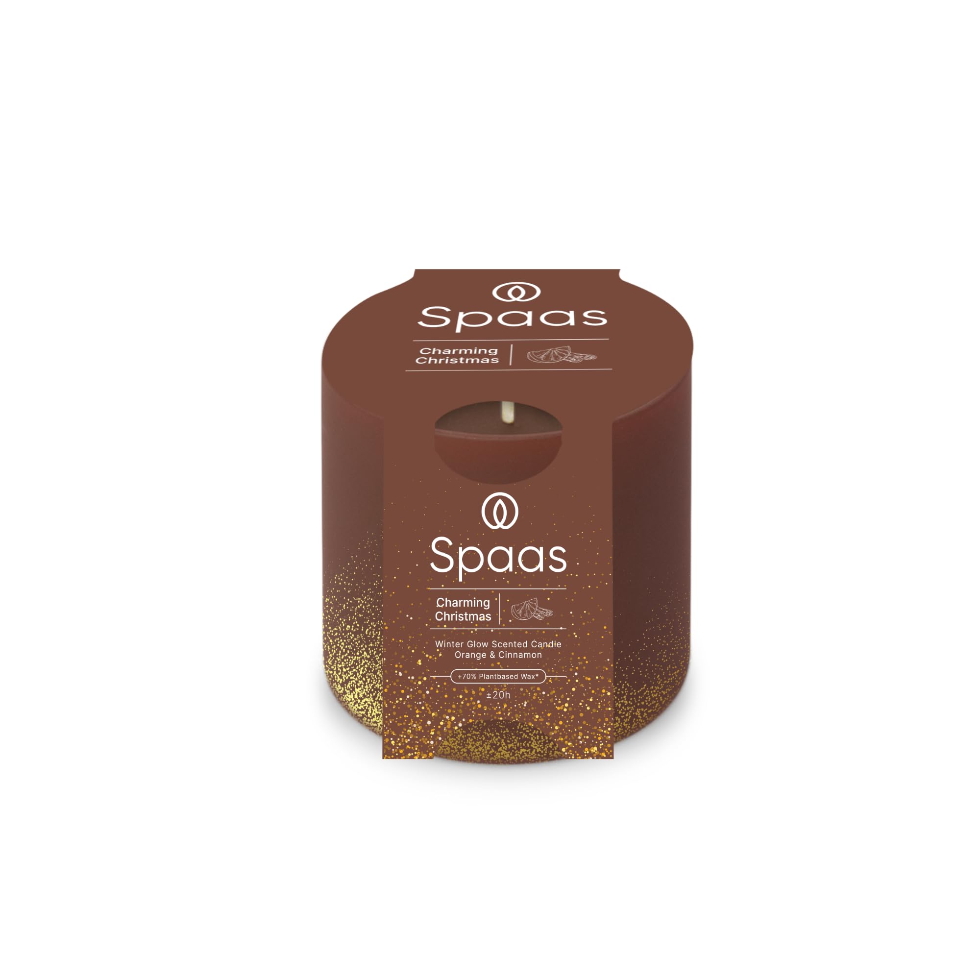 Spaas 6 WinterGlow-Duftkerzen, 35 Stunden, Orange und Zimt
