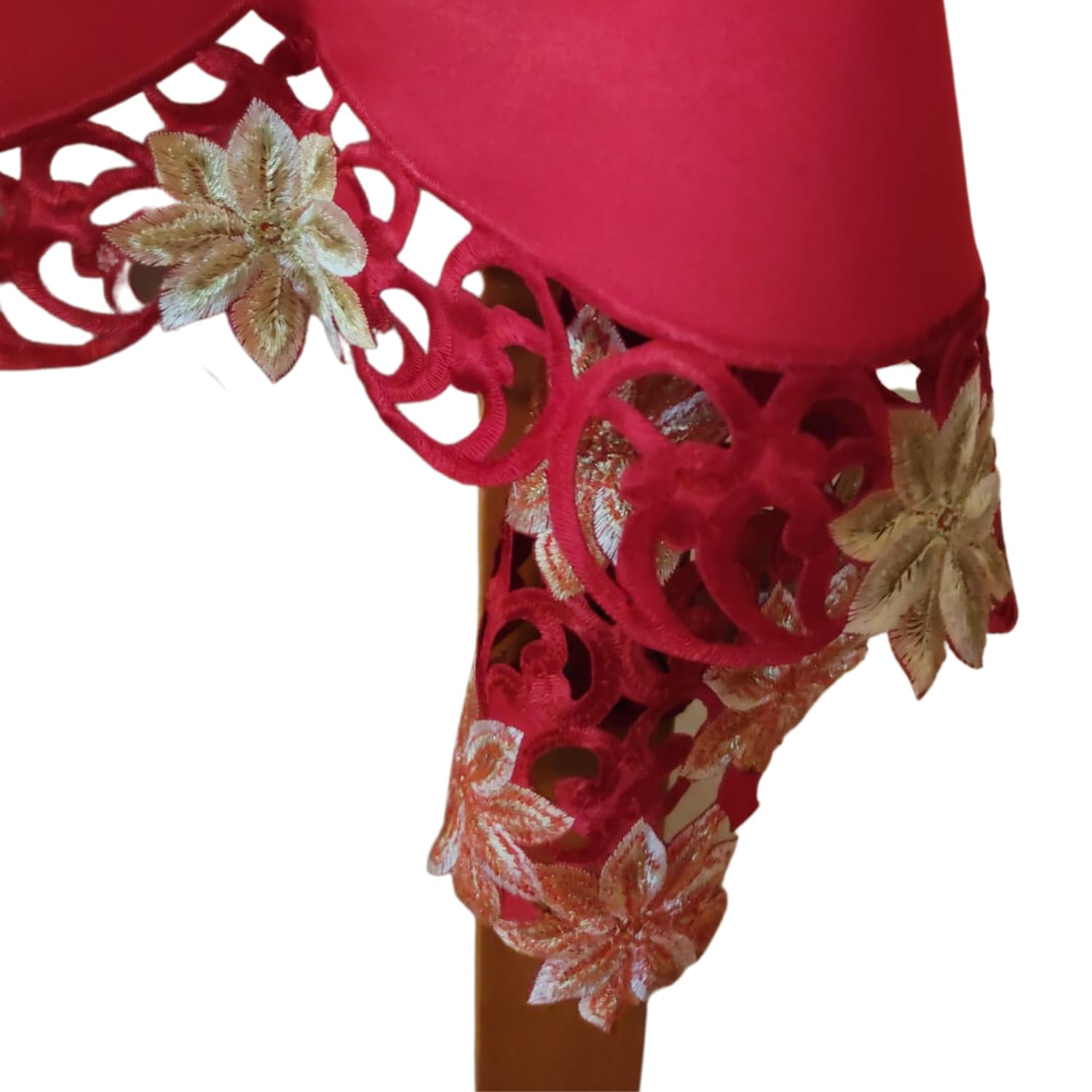 Tovaglia Cotone 12 Posti Tovaglia Natalizia Con Tovaglioli Abbinati Inclusi Tovaglia Tavolo Con Intagli E Ricami In Lurex Dorati E Rossi Tovaglia Natale (ELITE)