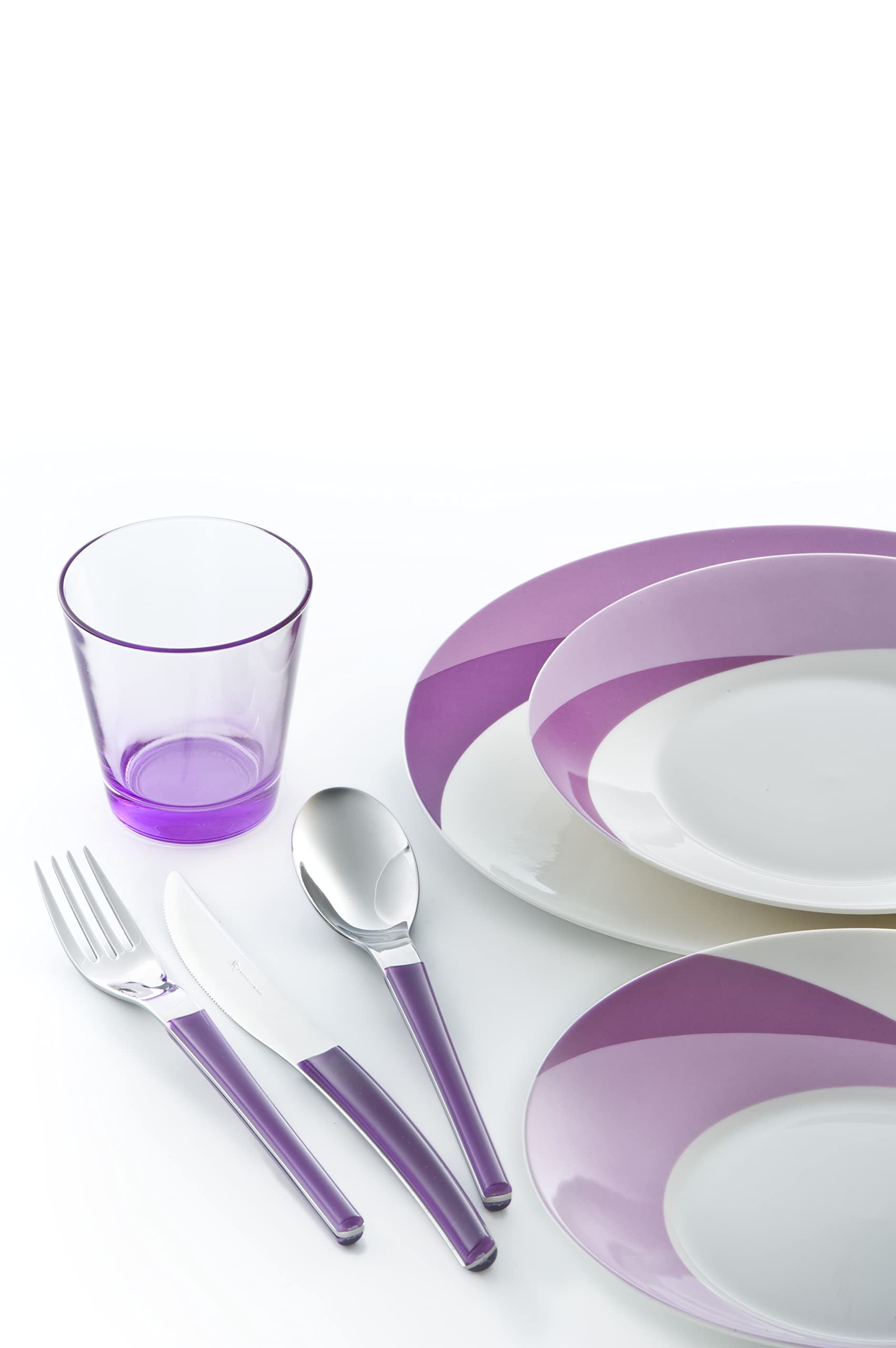 Loto Viola 2623 - Set di Posate da Tavola in acciaio inox 18/10, per 4 persone, 16 pezzi