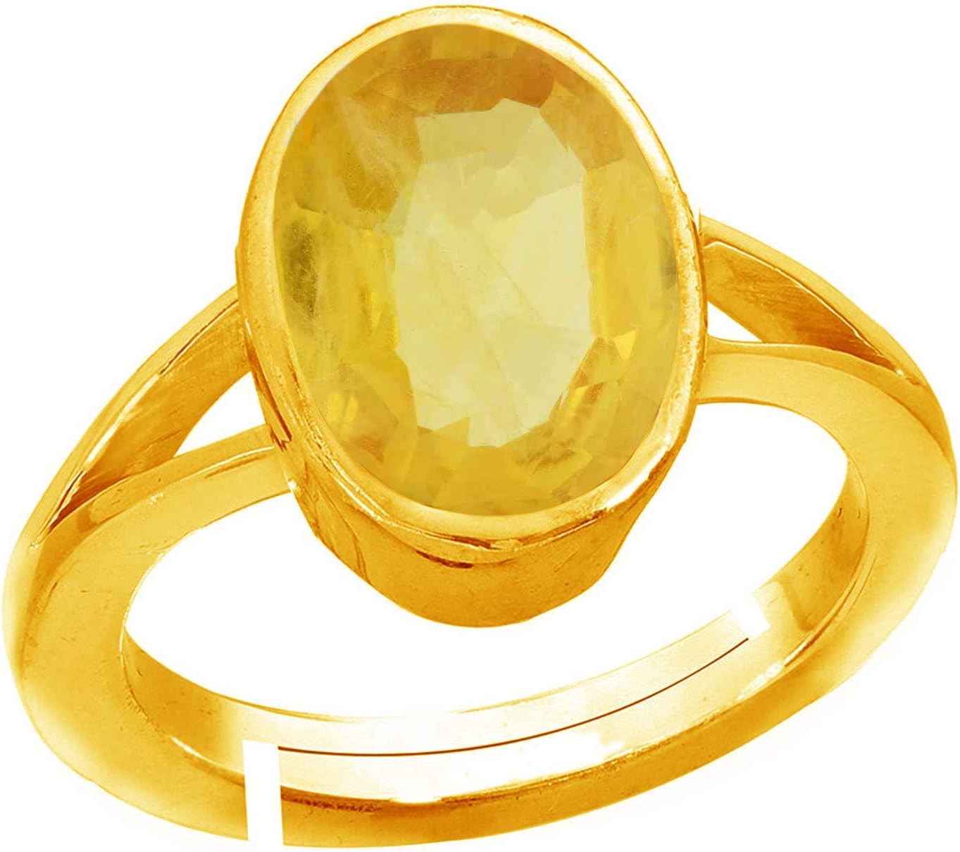5.00 Carat Yellow Sapphire/Pukhraj Stone Panchdhatu Adjustable Ring ring for Men Or Women's Untreated Unheated gemstone Ring