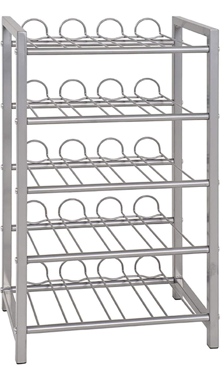 HAKU Bottle Rack alu, Metal - Dim.: W 34 x H 59 x D 22 cm, Style: Modern