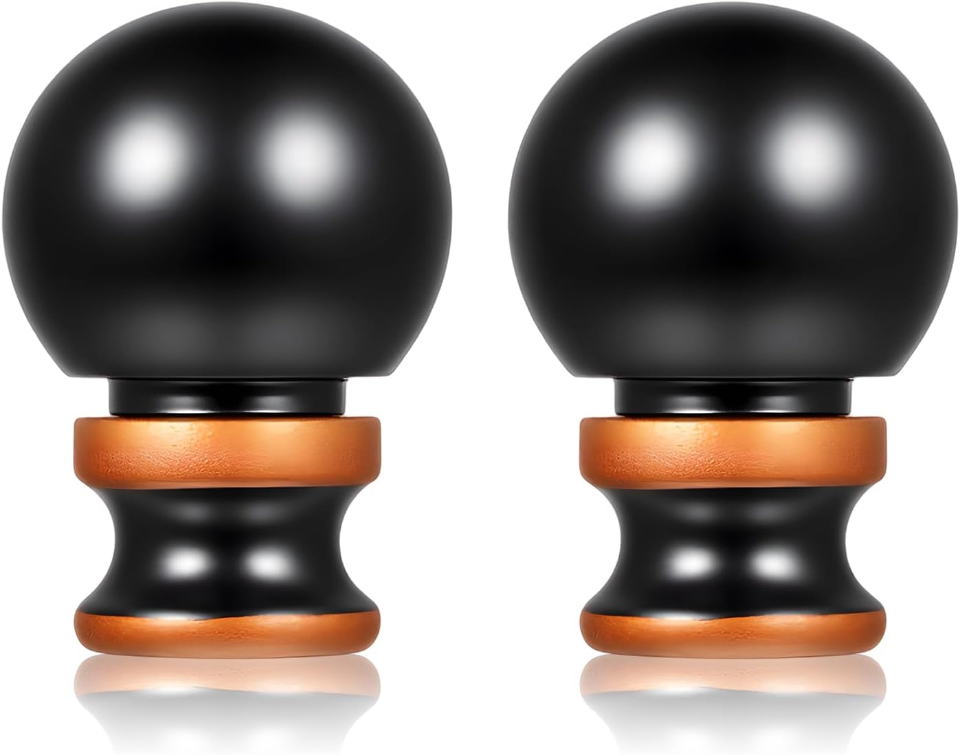 2 Pcs Lighting Lamp Finials, 1-1/2 in High,1/4-28 in Base Oil Rubbed Bronze Ball Finial Lamp Topper Knob Finials Lamps Shade Top Screw