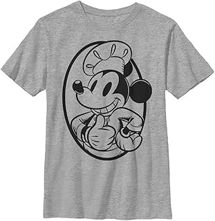 Disney Characters Chef Mickey Circle Boy's Heather Crew Tee