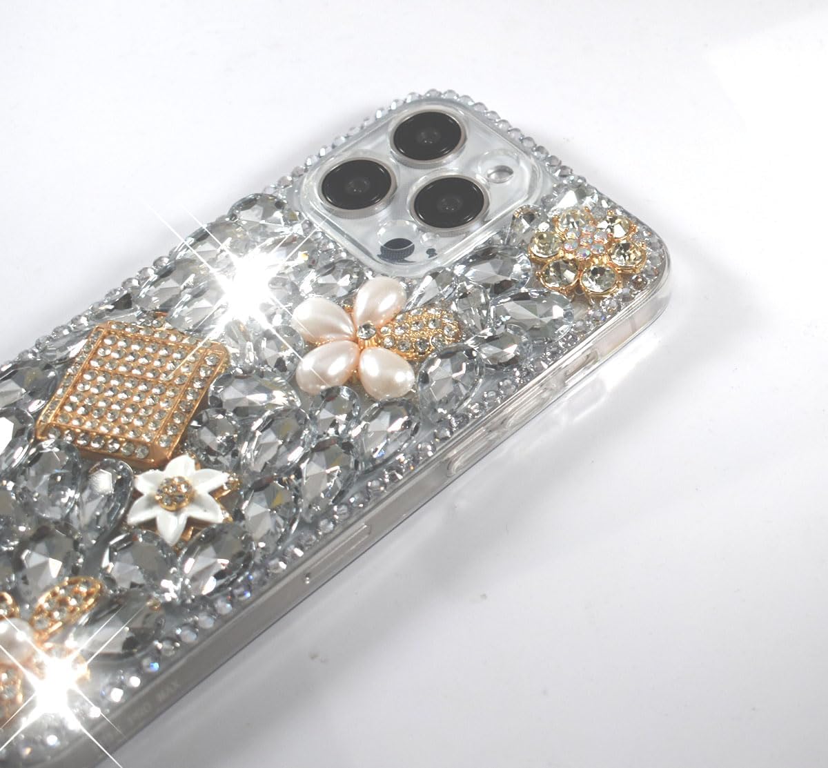 Compatible with iPhone 14 Pro Max Bling Diamond Case,Luxury Bling Diamond Rhinestone Gemstone Soft TPU Back Cover Case for Women Girls with iPhone 14 Pro Max 6.7 " - Image 5