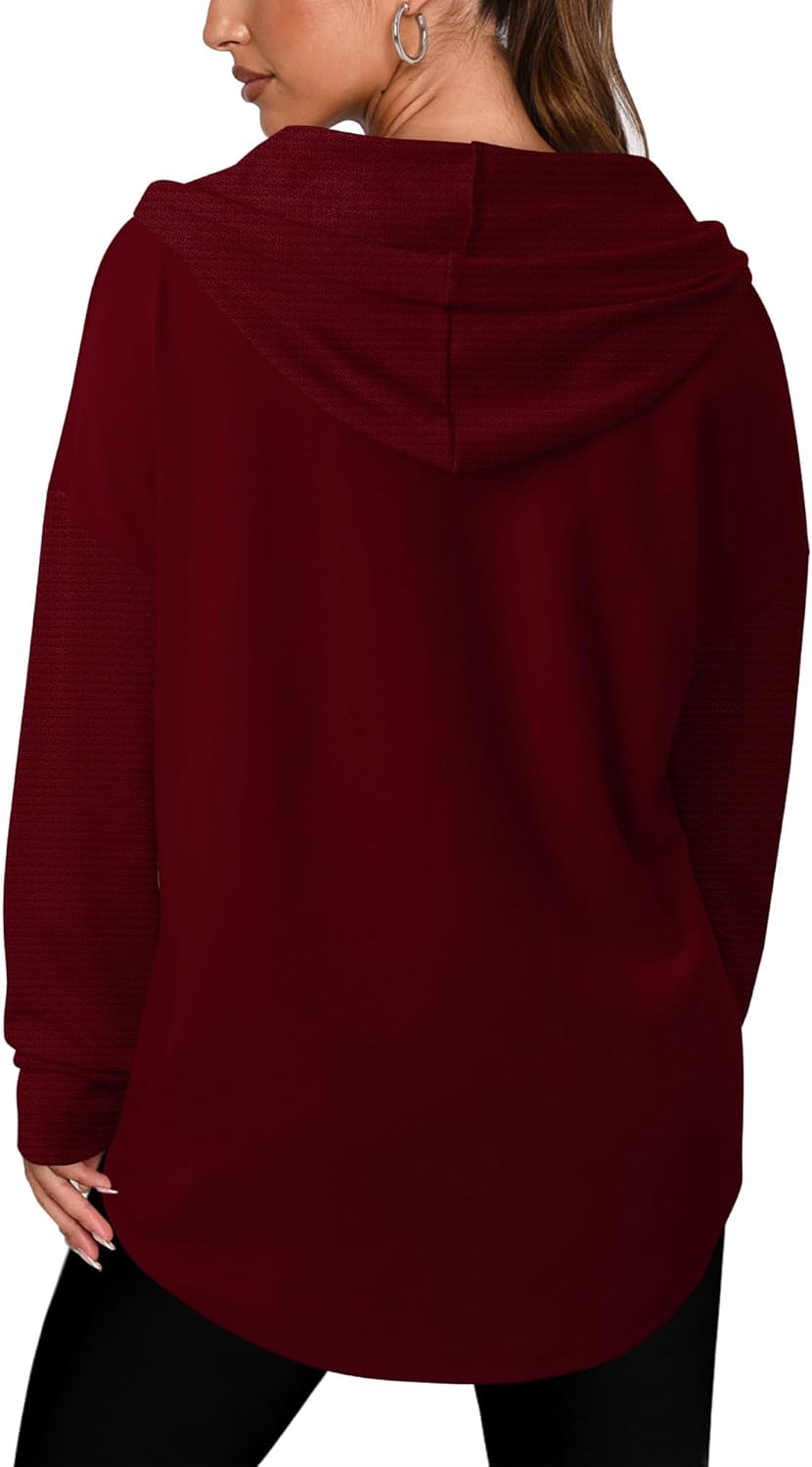 Angerella Hoodies for Women Oversized Sweatshirt Loose Fit Casual Long Sleeve Drawstring Button Hooded Fall Tops - Image 5