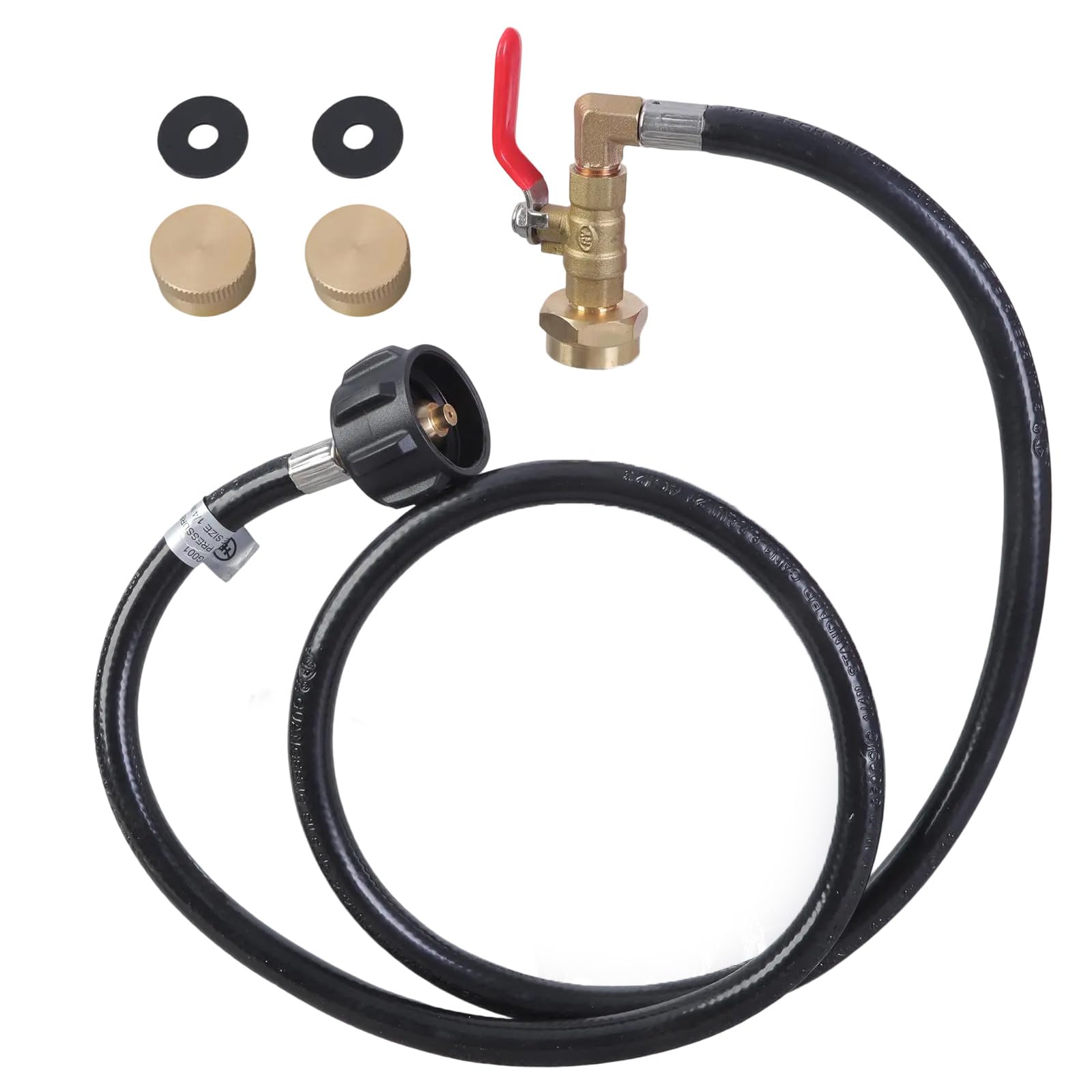Recharge de propane 1,2m flexible inox pour connecter vos bouteilles de 0,5 à 9kg