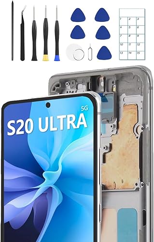 OLED para Samsung Galaxy S20 Ultra 5G, pantalla OLED, pantalla táctil, digitalizador, montaje compatible con huellas dactilares con marco,