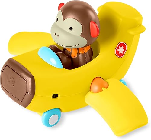 Miniatura 4 de Skip Hop Juguete de causa y efecto para niños pequeños mayores de 2 años, juguete de avión de coche con figura de mono, equipo del zoológico
