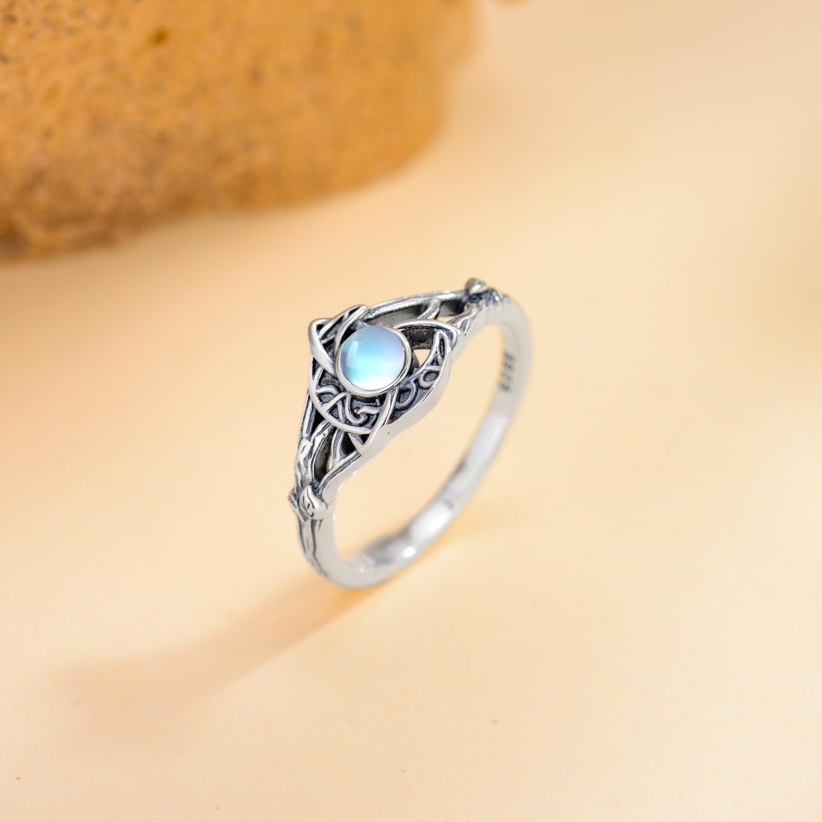 Hexen Ring Silber 925 Damen Hexenknoten Ring keltischer Hexen Schmuck Geschenke für Frauen