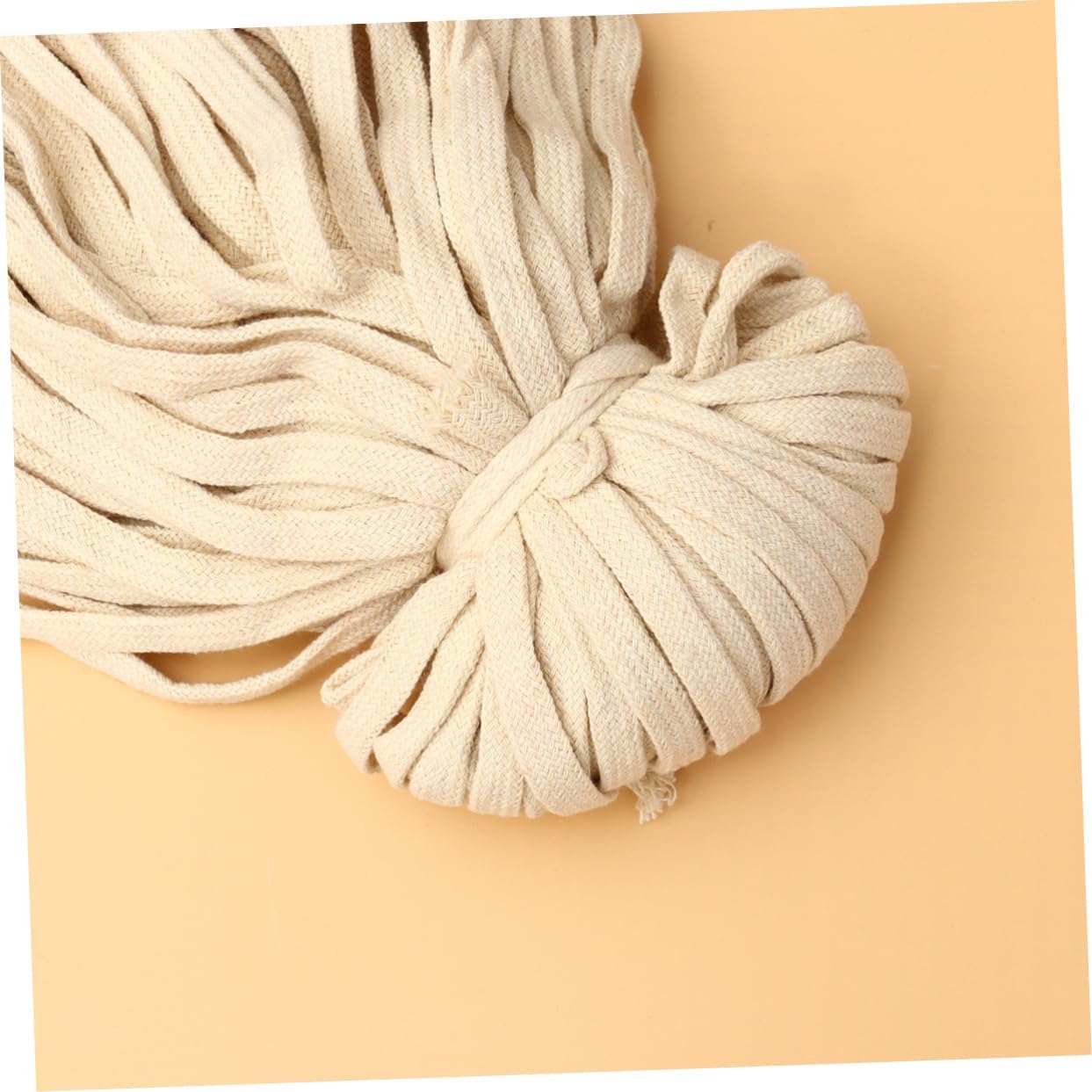 DOITOOL 1roll Wide Cotton Rope for Crafts Hollow Design Strong and Lightweight Multi-Functional Use for Costumes Bags and Decorations Beige