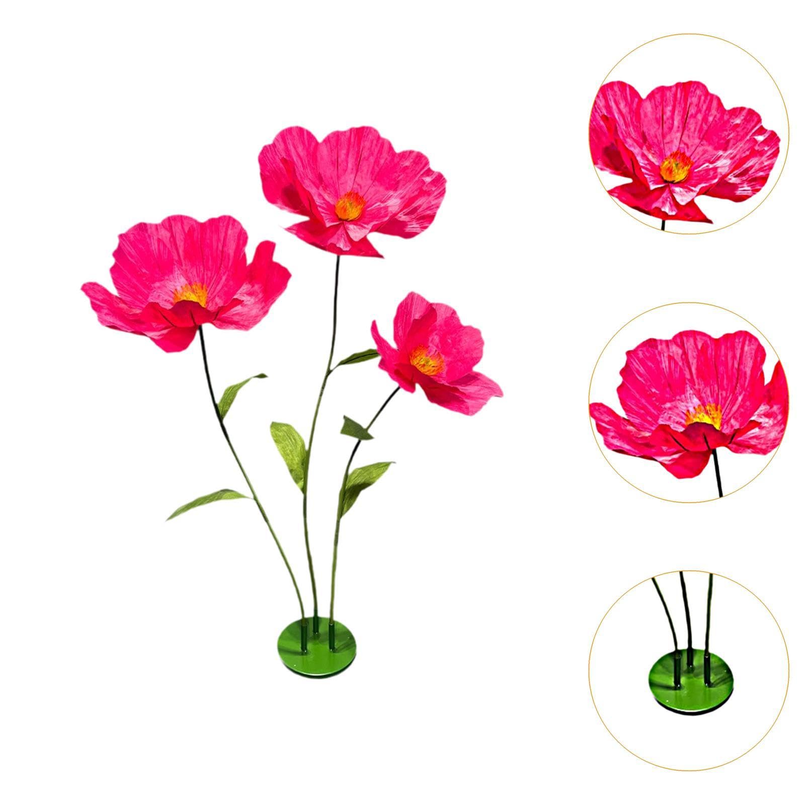 Fleurs Artificielles Géantes Décoration Florale sur Pied Grand Arrangement pour Scène et Accessoire de Photographie avec Base Adapté pour Les Mariage, Rose